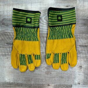 New John Deere Men's Split Leather Work Gloves Size LARGE